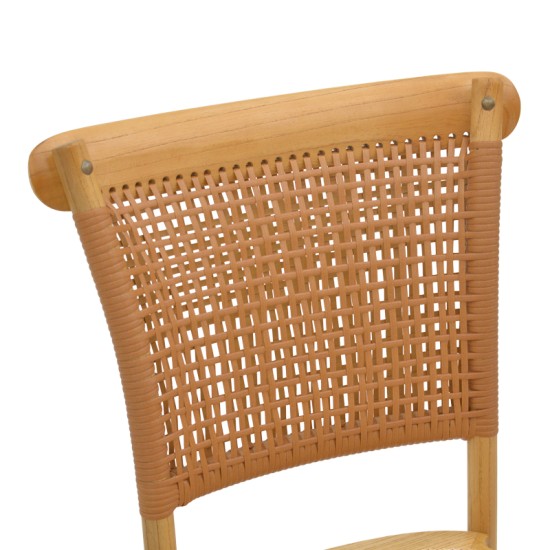 Καρέκλα Karley  φυσικό ξύλο οξιάς-έδρα φυσικό rattan 48x52x89εκ Model: 263-000041