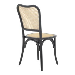 Καρέκλα Zozele  φυσικό rattan pe-μαύρο toon wood 45x51x88εκ