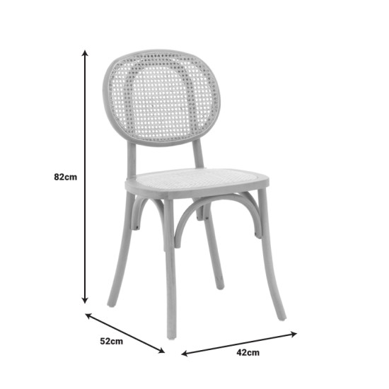 Καρέκλα Zoel  ξύλο οξιάς και rattan σε φυσική απόχρωση 45x52x82εκ Model: 263-000053