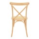 Καρέκλα Dylon  στοιβαζόμενη ξύλο οξιάς-rattan άβαφη 48x52x89εκ