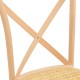 Καρέκλα Dylon  στοιβαζόμενη ξύλο οξιάς-rattan άβαφη 48x52x89εκ
