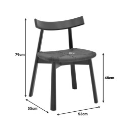 Καρέκλα Clareta  rubberwood-σχοινί σε φυσική απόχρωση 53x55x79εκ
