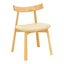 Καρέκλα Clareta  rubberwood-σχοινί σε φυσική απόχρωση 53x55x79εκ