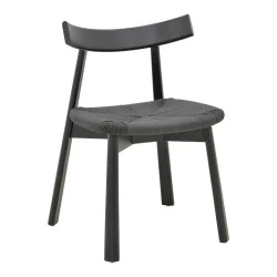 Καρέκλα Clareta  rubberwood-σχοινί σε μαύρη απόχρωση 53x55x79εκ