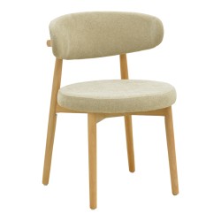 Καρέκλα Luben  ύφασμα γκρι - rubberwood σε φυσική απόχρωση 53x54x79εκ