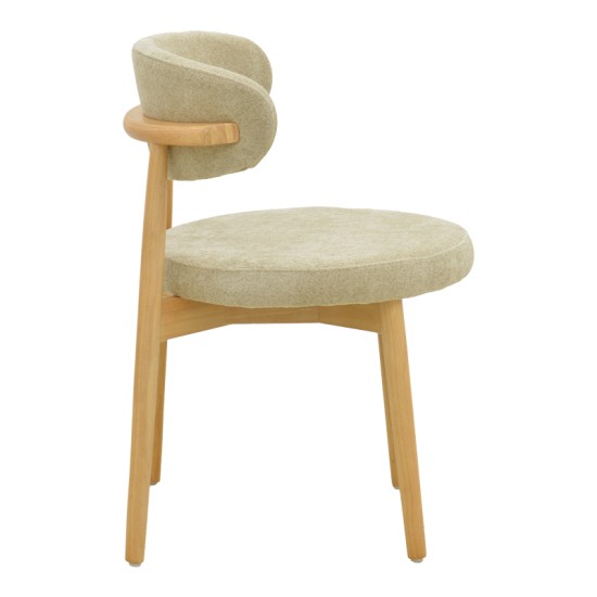 Καρέκλα Luben  ύφασμα γκρι - rubberwood σε φυσική απόχρωση 53x54x79εκ