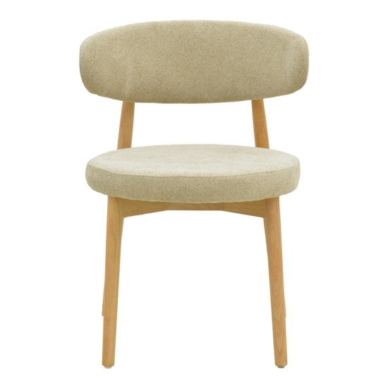 Καρέκλα Luben  ύφασμα γκρι - rubberwood σε φυσική απόχρωση 53x54x79εκ