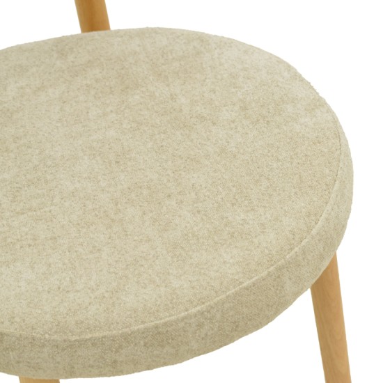 Καρέκλα Luben  ύφασμα γκρι - rubberwood σε φυσική απόχρωση 53x54x79εκ