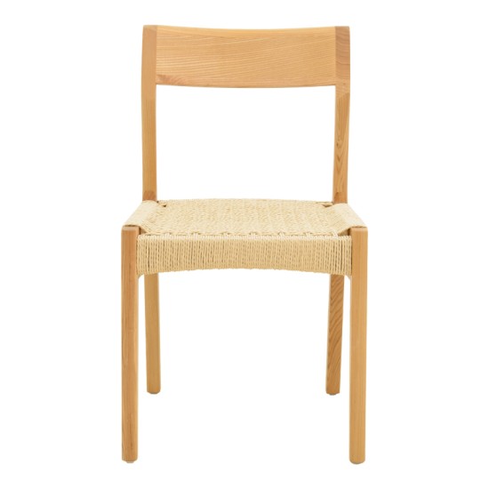 Καρέκλα Karlinda  ξύλο οξιάς-έδρα σχοινί σε φυσική απόχρωση 47.5x55x81εκ