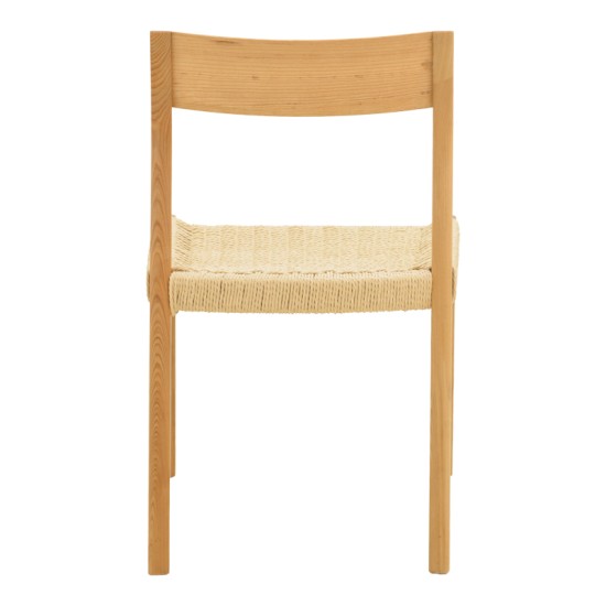 Καρέκλα Karlinda  ξύλο οξιάς-έδρα σχοινί σε φυσική απόχρωση 47.5x55x81εκ