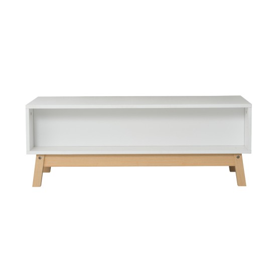 Τραπέζι σαλονιού Aria pakoworld λευκό-φυσικό 100x50x37 εκ Model: 265-000004