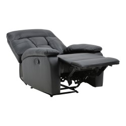 Πολυθρόνα relax με μηχανισμό massage Terpsi  μαύρο PU 80x94x102εκ