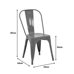 Καρέκλα Utopia  μέταλλο σε ανθρακί απόχρωση 44x44x85εκ
