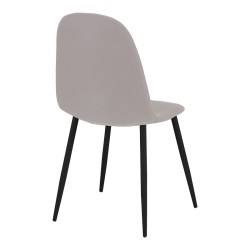 Καρέκλα Bella  ύφασμα σε γκρι με πόδι μαύρο μέταλλο 43.5x52x89εκ