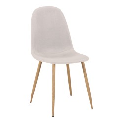 Καρέκλα Bella  ανοιχτό γκρι ύφασμα με πόδι μέταλλο σε φυσική απόχρωση 43.5x52x89εκ