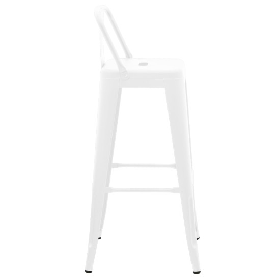 Σκαμπό μπαρ με πλάτη Utopia  μέταλλο σε λευκή ματ απόχρωση 42x42x97εκ Σκαμπό μπαρ με πλάτη Utopia  μέταλλο σε λευκή ματ απόχρωση 42x42x97εκ