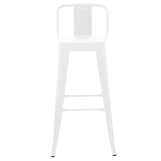 Σκαμπό μπαρ με πλάτη Utopia  μέταλλο σε λευκή ματ απόχρωση 42x42x97εκ Σκαμπό μπαρ με πλάτη Utopia  μέταλλο σε λευκή ματ απόχρωση 42x42x97εκ