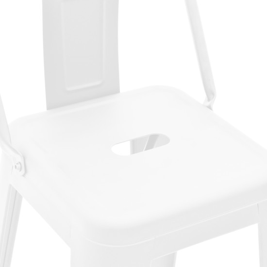 Σκαμπό μπαρ με πλάτη Utopia  μέταλλο σε λευκή ματ απόχρωση 42x42x97εκ Σκαμπό μπαρ με πλάτη Utopia  μέταλλο σε λευκή ματ απόχρωση 42x42x97εκ