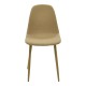 Καρέκλα Bella  μπεζ ύφασμα με μεταλλικό πόδι σε φυσική απόχρωση 43.5x52x89εκ