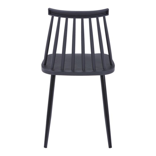 Καρέκλα Aurora  μαύρο pp-μαύρο μεταλλικό πόδι 42x49.5x77εκ