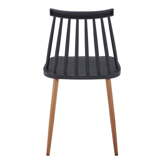 Καρέκλα Aurora  μαύρο pp-φυσικό μεταλλικό πόδι 42x49.5x77εκ