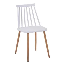 Καρέκλα Aurora  λευκό pp-φυσικό μεταλλικό πόδι 42x49.5x77εκ