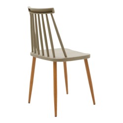 Καρέκλα Aurora  μόκα pp-φυσικό μεταλλικό πόδι 42x49.5x77εκ