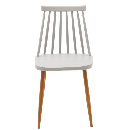 Καρέκλα Aurora  γκρι pp-φυσικό μεταλλικό πόδι 42x49.5x77εκ