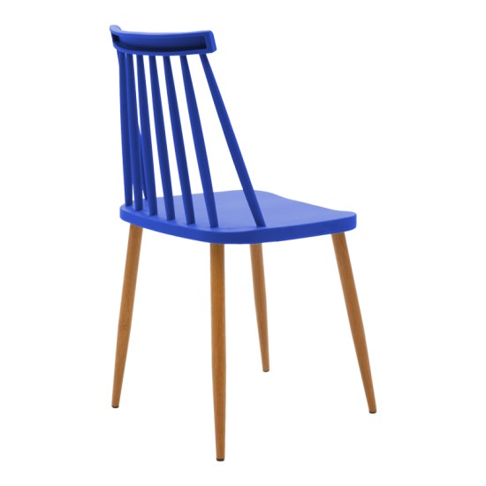 Καρέκλα Aurora  μπλε pp-φυσικό μεταλλικό πόδι 42x49.5x77εκ