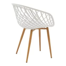 Πολυθρόνα Ezra  λευκό pp-πόδι μέταλλο σε φυσική απόχρωση 62.5x56x82εκ
