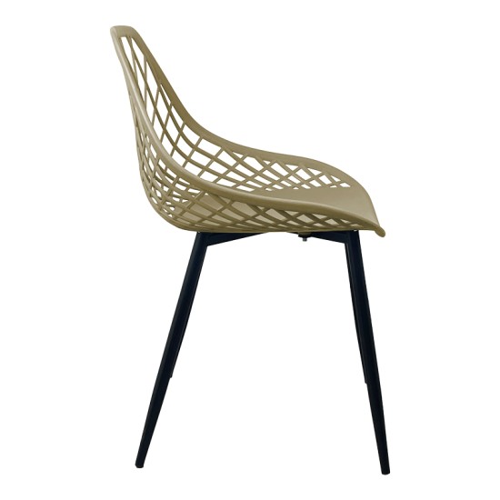 Καρέκλα Suan  cappuccino pp-πόδι μαύρο μέταλλο 49x51x86εκ