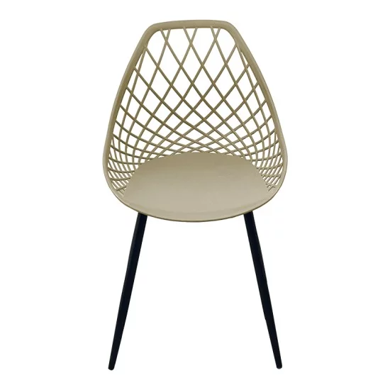 Καρέκλα Suan  cappuccino pp-πόδι μαύρο μέταλλο 49x51x86εκ
