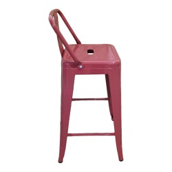 Σκαμπό μπαρ μεσαίου ύψους με πλάτη Utopia  terracotta 42x42x86εκ