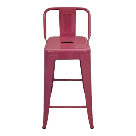 Σκαμπό μπαρ μεσαίου ύψους με πλάτη Utopia  terracotta 42x42x86εκ