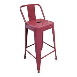 Σκαμπό μπαρ μεσαίου ύψους με πλάτη Utopia  terracotta 42x42x86εκ