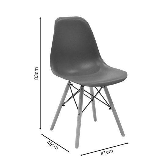 Καρέκλα Julita  PP καφέ-φυσικό πόδι 46x50x82εκ Model: 271-000014