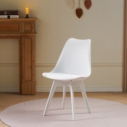 Καρέκλα Gaston I  PP-PU σε λευκή απόχρωση 48.5x53.5x81.5εκ