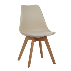 Καρέκλα Gaston  pp-pu σε cappuccino απόχρωση με ξύλινο πόδι σε φυσική απόχρωση 48.5x53.5x83εκ Καρέκλα Gaston  pp-pu σε cappuccino απόχρωση με ξύλινο πόδι σε φυσική απόχρωση 48.5x53.5x83εκ