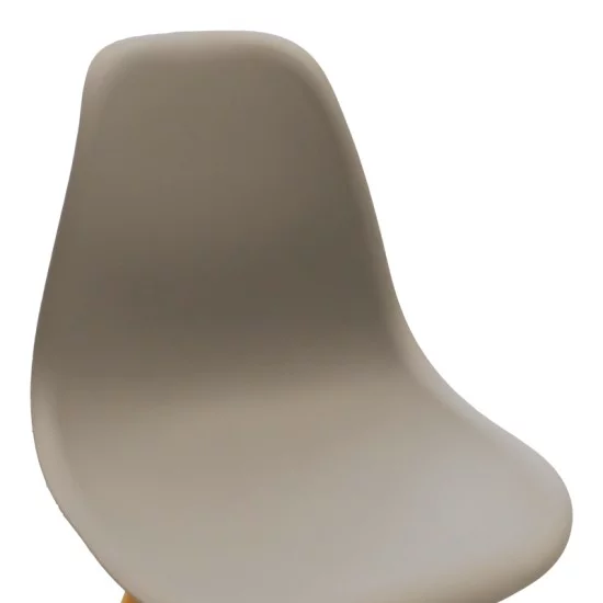 Καρέκλα Julita  PP cappuccino με φυσικό πόδι 46x52x80εκ