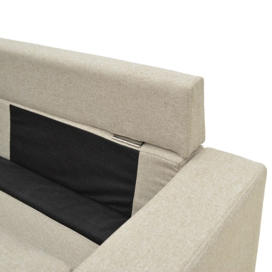 Γωνιακός καναπές αναστρέψιμος Maneli  ύφασμα αμμου -μπεζ 196x138/77x82εκ