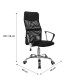 Καρέκλα γραφείου διευθυντή Joel I pakoworld με ύφασμα mesh μαύρο 60x60x109-118εκ Model: 274-000005