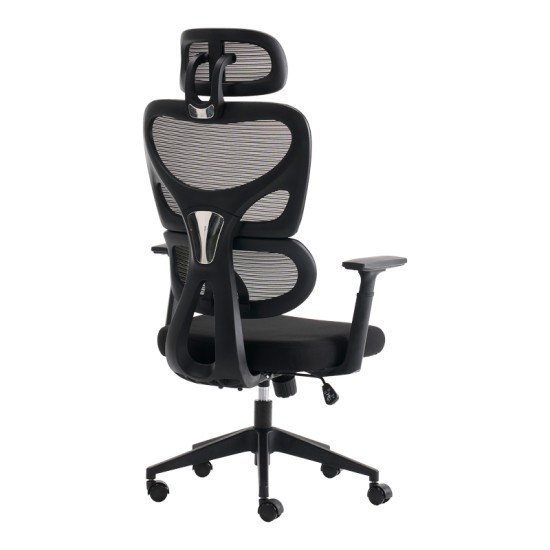 Καρέκλα γραφείου διευθυντή Cadrey  mesh μαύρο 67x64x120-128εκ