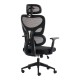 Καρέκλα γραφείου διευθυντή Cadrey  mesh μαύρο 67x64x120-128εκ