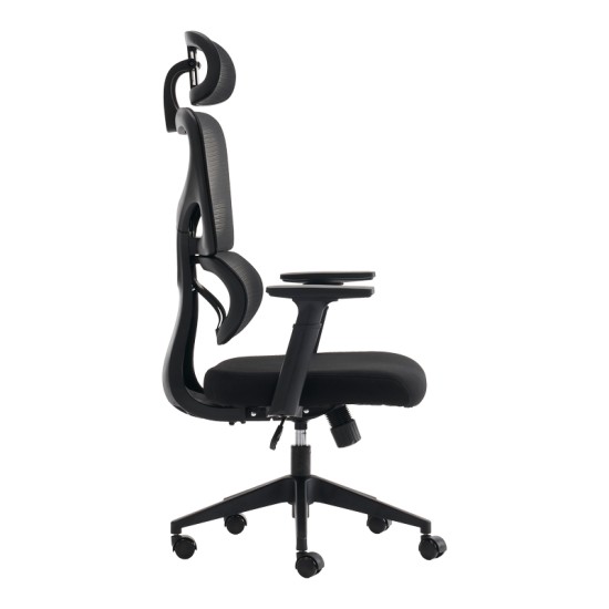 Καρέκλα γραφείου διευθυντή Cadrey  mesh μαύρο 67x64x120-128εκ