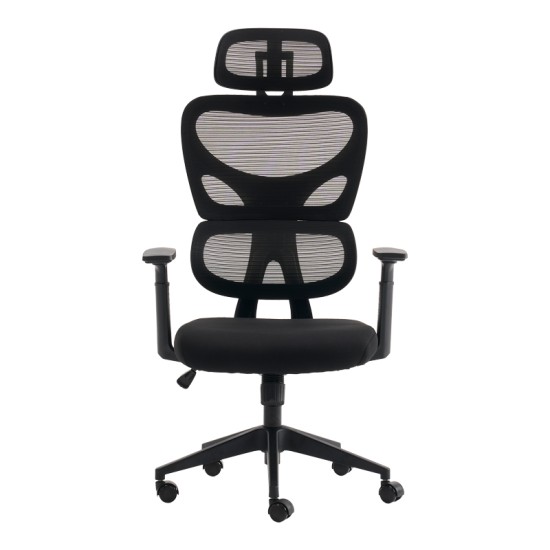 Καρέκλα γραφείου διευθυντή Cadrey  mesh μαύρο 67x64x120-128εκ