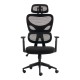 Καρέκλα γραφείου διευθυντή Cadrey  mesh μαύρο 67x64x120-128εκ