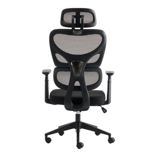 Καρέκλα γραφείου διευθυντή Cadrey  mesh μαύρο 67x64x120-128εκ