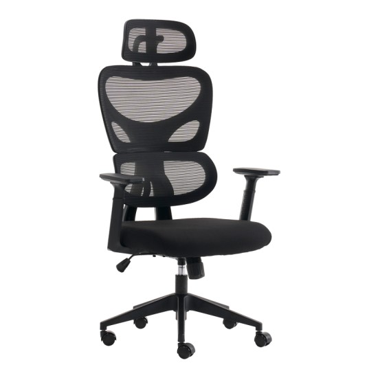 Καρέκλα γραφείου διευθυντή Cadrey  mesh μαύρο 67x64x120-128εκ