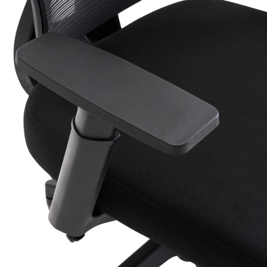Καρέκλα γραφείου διευθυντή Cadrey  mesh μαύρο 67x64x120-128εκ