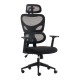 Καρέκλα γραφείου διευθυντή Cadrey  mesh μαύρο 67x64x120-128εκ